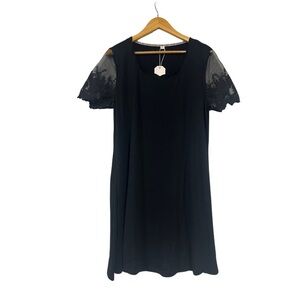 New - Black Dress with Lace Sleeves
